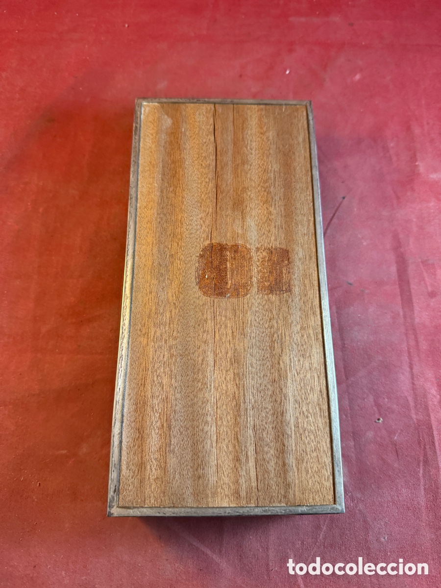 Antig&uuml;edades: Antigua caja de madera, plata y esmalte - Foto 4
