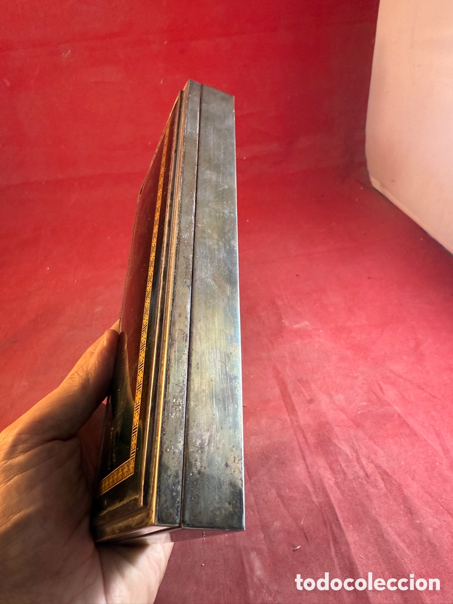 Antig&uuml;edades: Antigua caja de madera, plata y esmalte - Foto 8