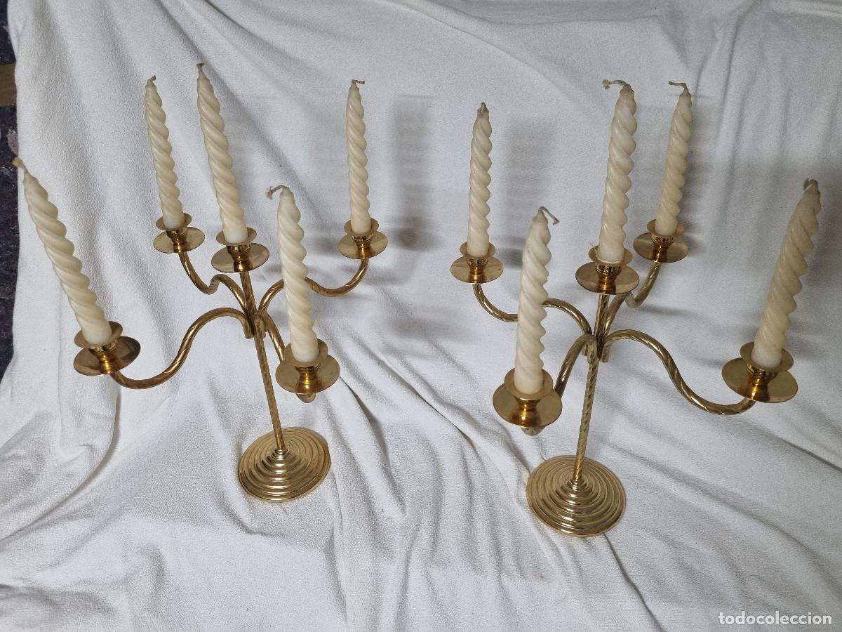 Antig&uuml;edades: JUEGO DE DOS CANDELABROS - Foto 1