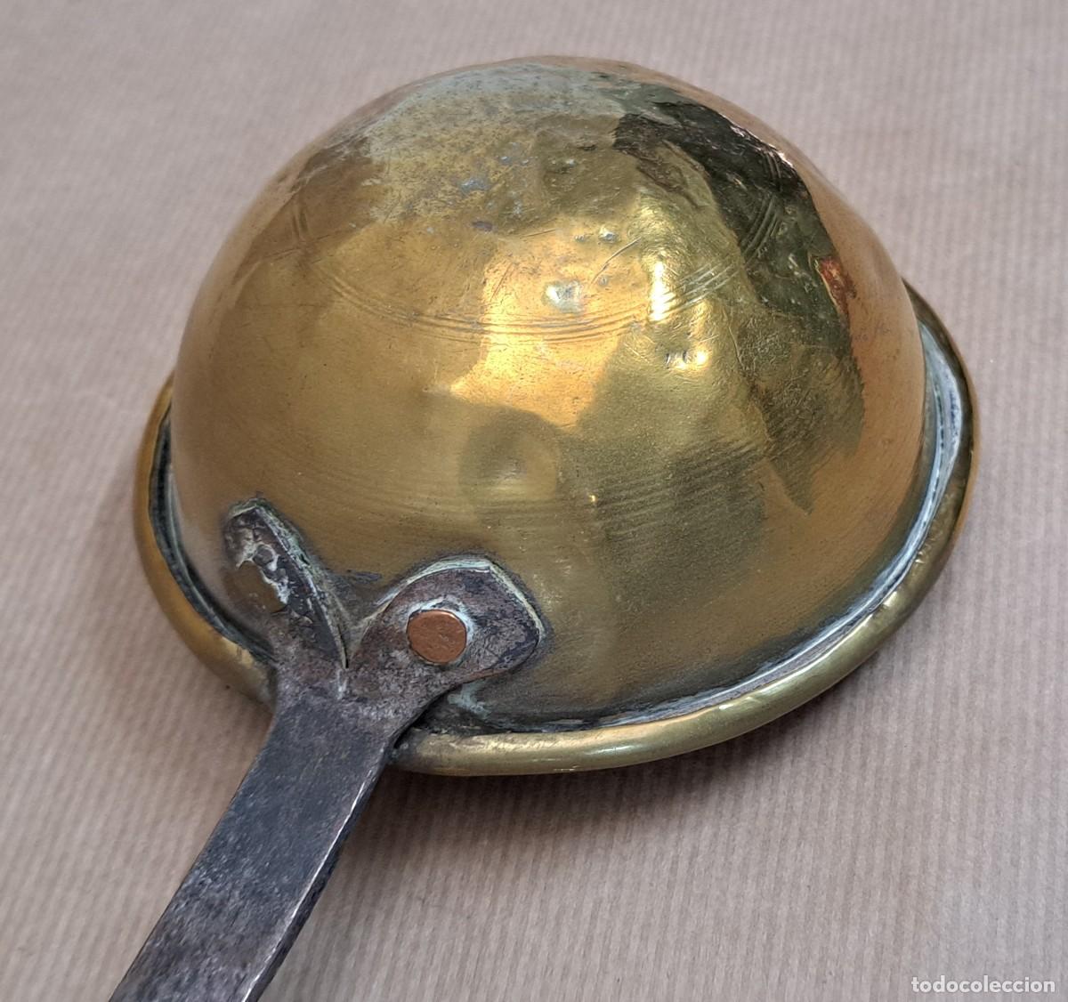 Antig&uuml;edades: CUCHARON DE LAT&Oacute;N Y HIERRO SIGLO XIX - Foto 5