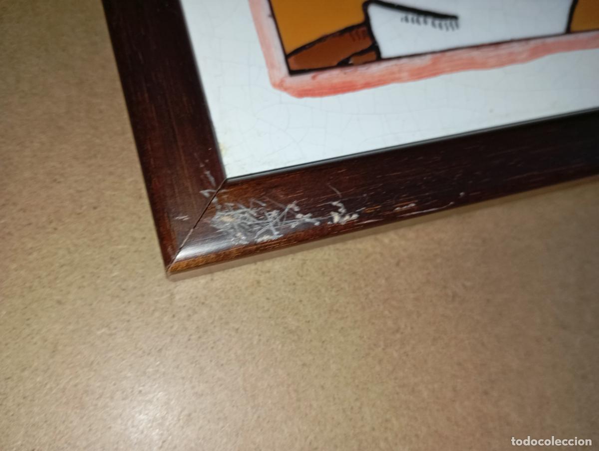 Antig&uuml;edades: Azulejo catal&aacute;n artes y oficios enmarcado - Foto 5