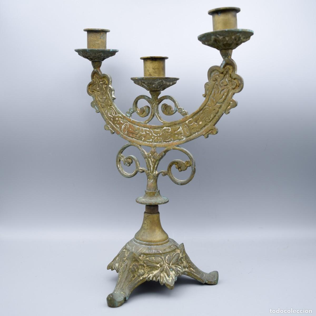 Antig&uuml;edades: Candelabro de bronce - Foto 7