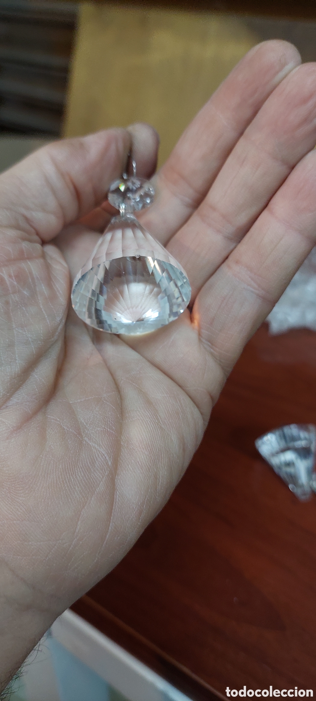 Antig&uuml;edades: 8 piezas pendulo de cristal. - Foto 3