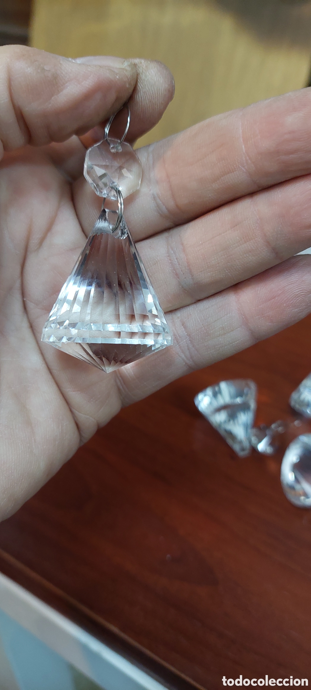 Antig&uuml;edades: 8 piezas pendulo de cristal. - Foto 5