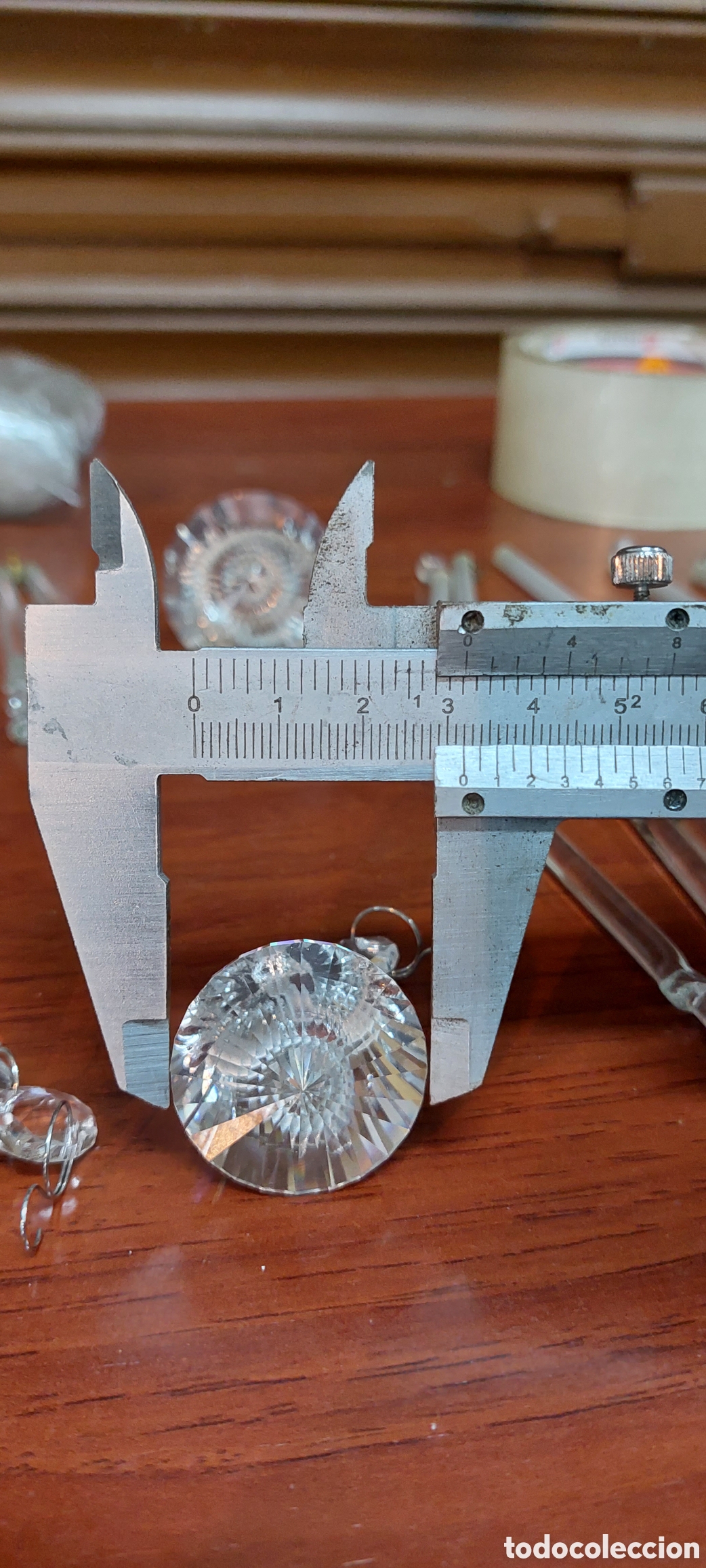 Antig&uuml;edades: 8 piezas pendulo de cristal. - Foto 7