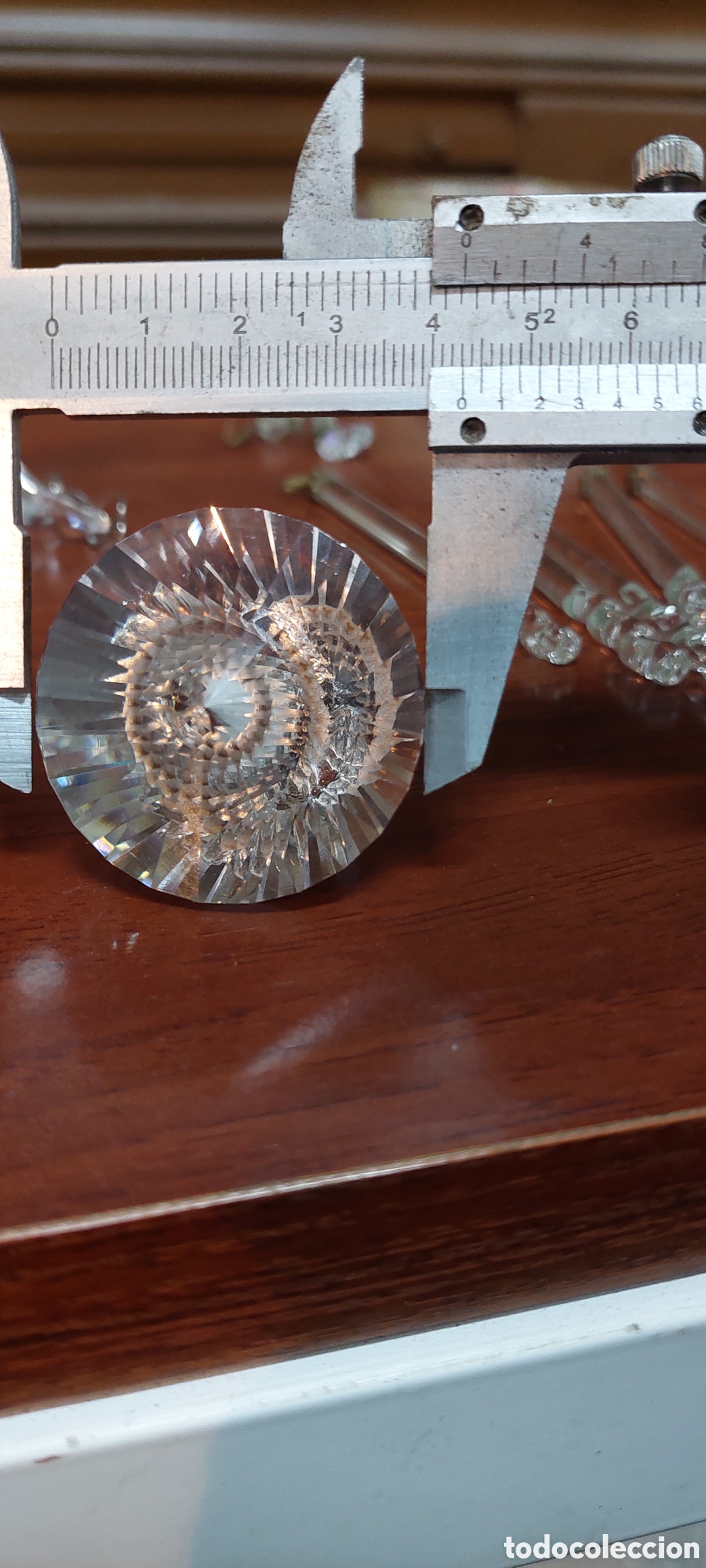 Antig&uuml;edades: 8 piezas pendulo de cristal. - Foto 8