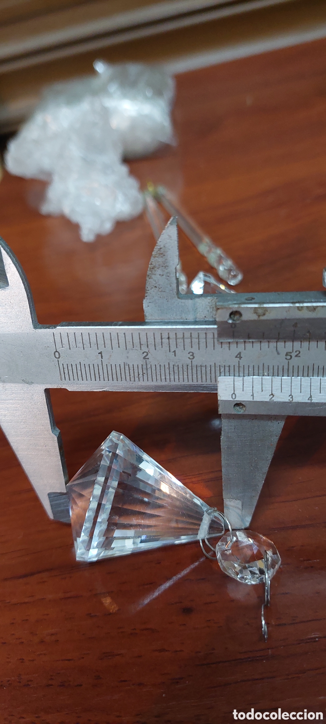 Antig&uuml;edades: 8 piezas pendulo de cristal. - Foto 9