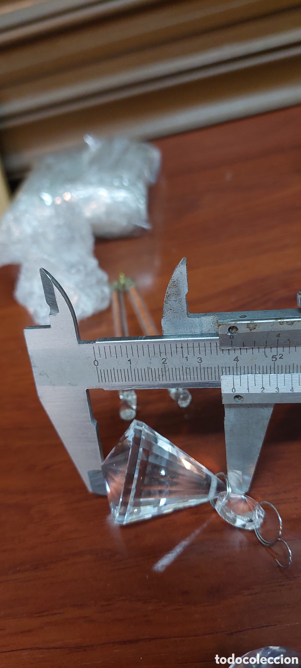 Antig&uuml;edades: 8 piezas pendulo de cristal. - Foto 10