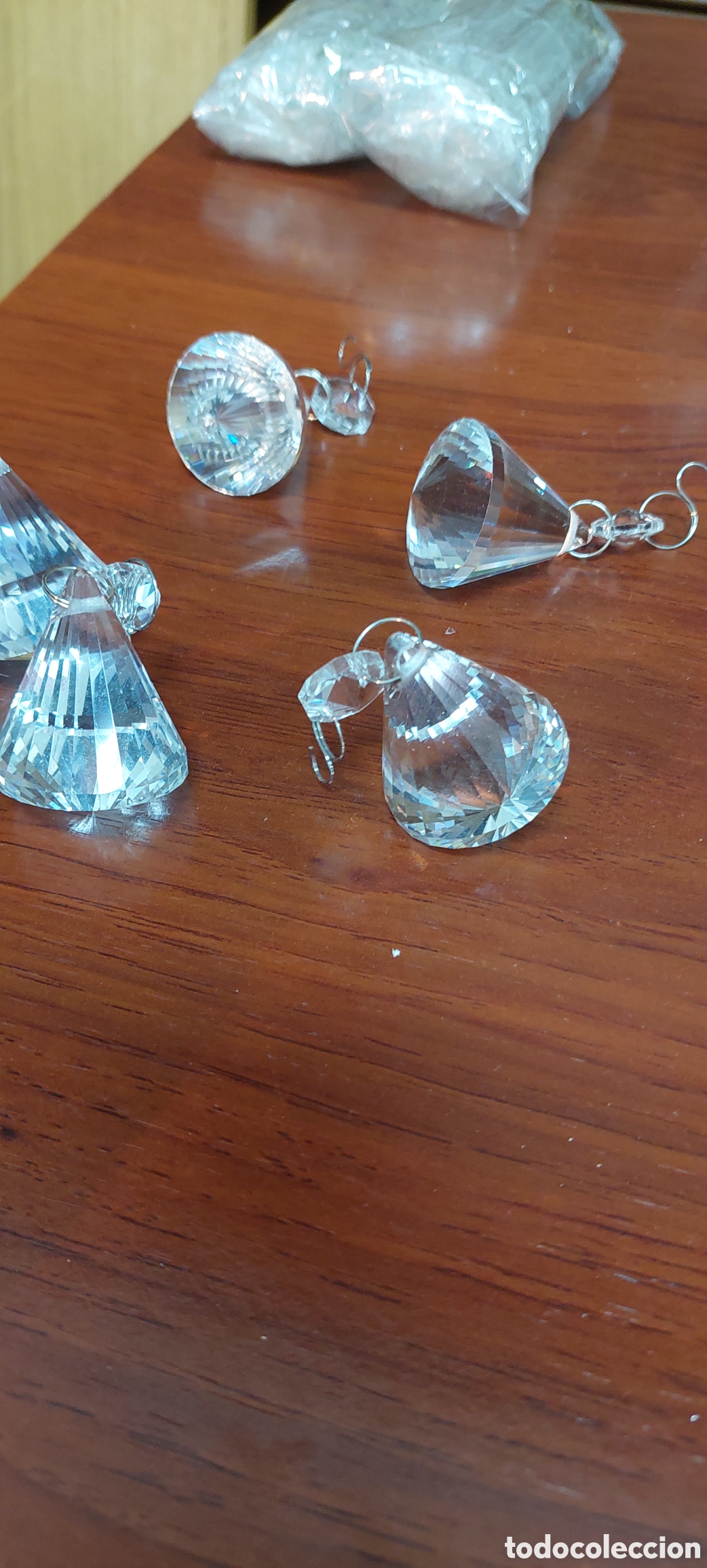 Antig&uuml;edades: 8 piezas pendulo de cristal. - Foto 1