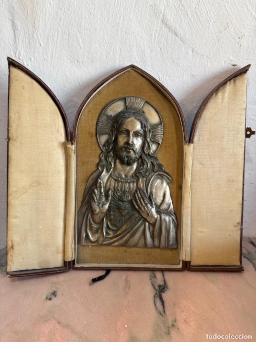 Antig&uuml;edades: TRIPTICO CORAZON DE JES&Uacute;S - Foto 1