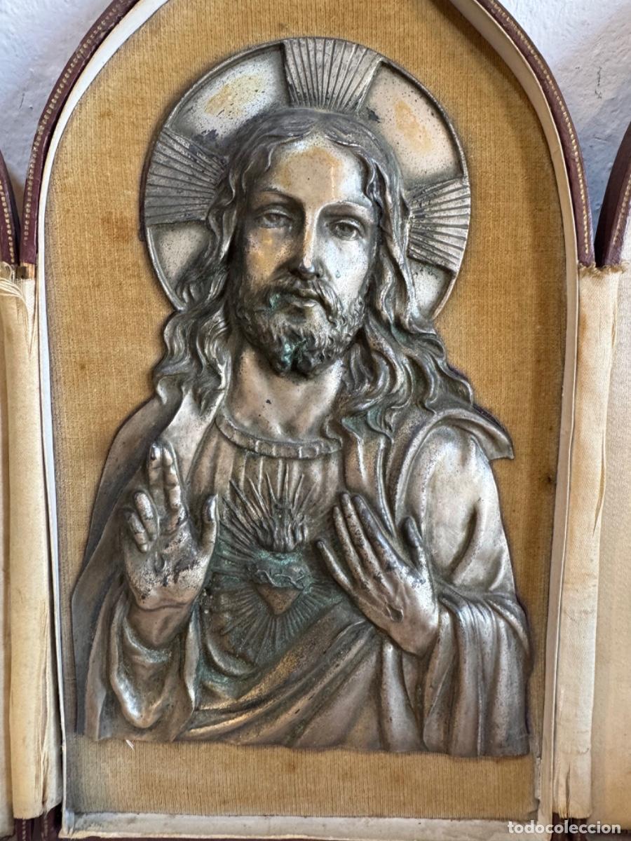 Antig&uuml;edades: TRIPTICO CORAZON DE JES&Uacute;S - Foto 2