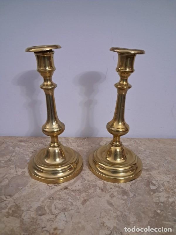 Antig&uuml;edades: PAREJA DE PALMATORIAS DE BRONCE , S. XIX - Foto 1