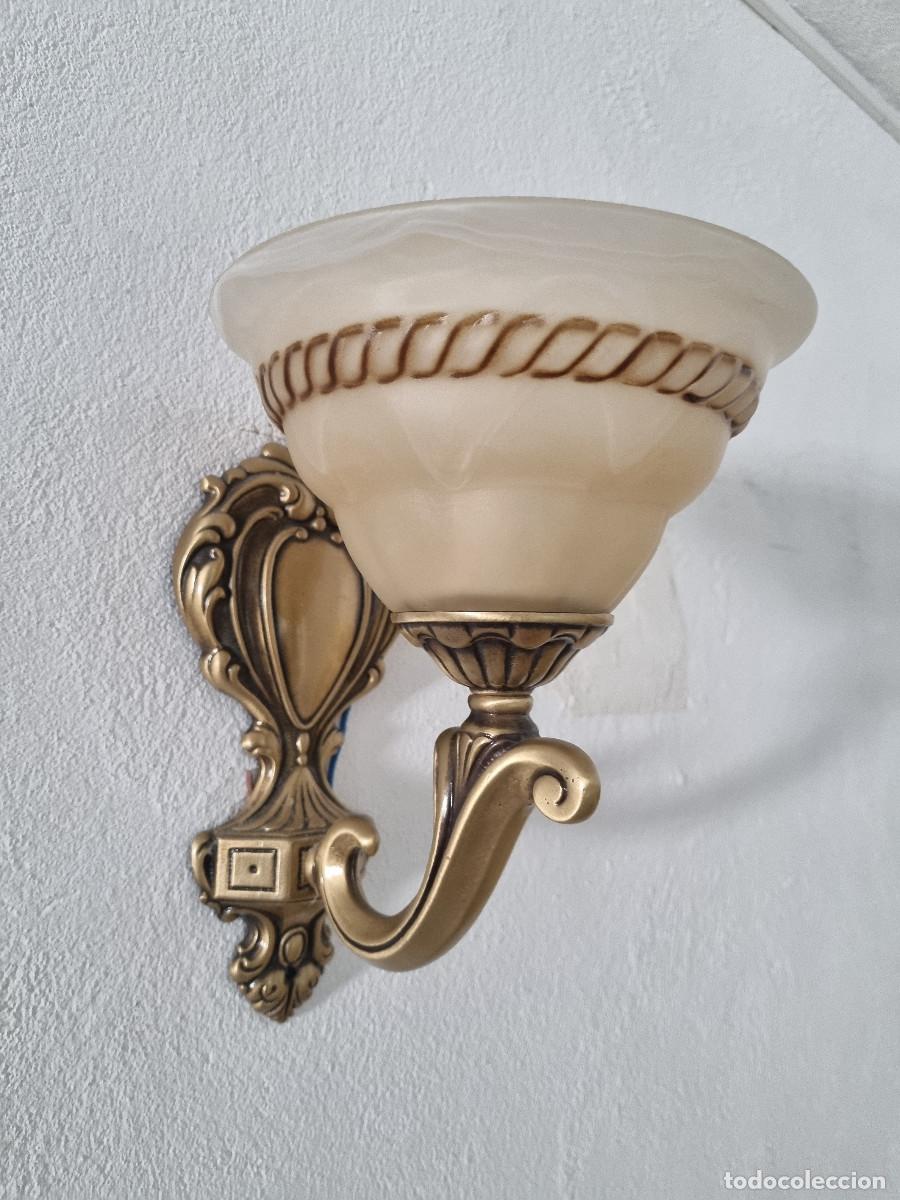 Antig&uuml;edades: APLIQUE DE PARED CON PANTALLA/SOMBRERO - Foto 2