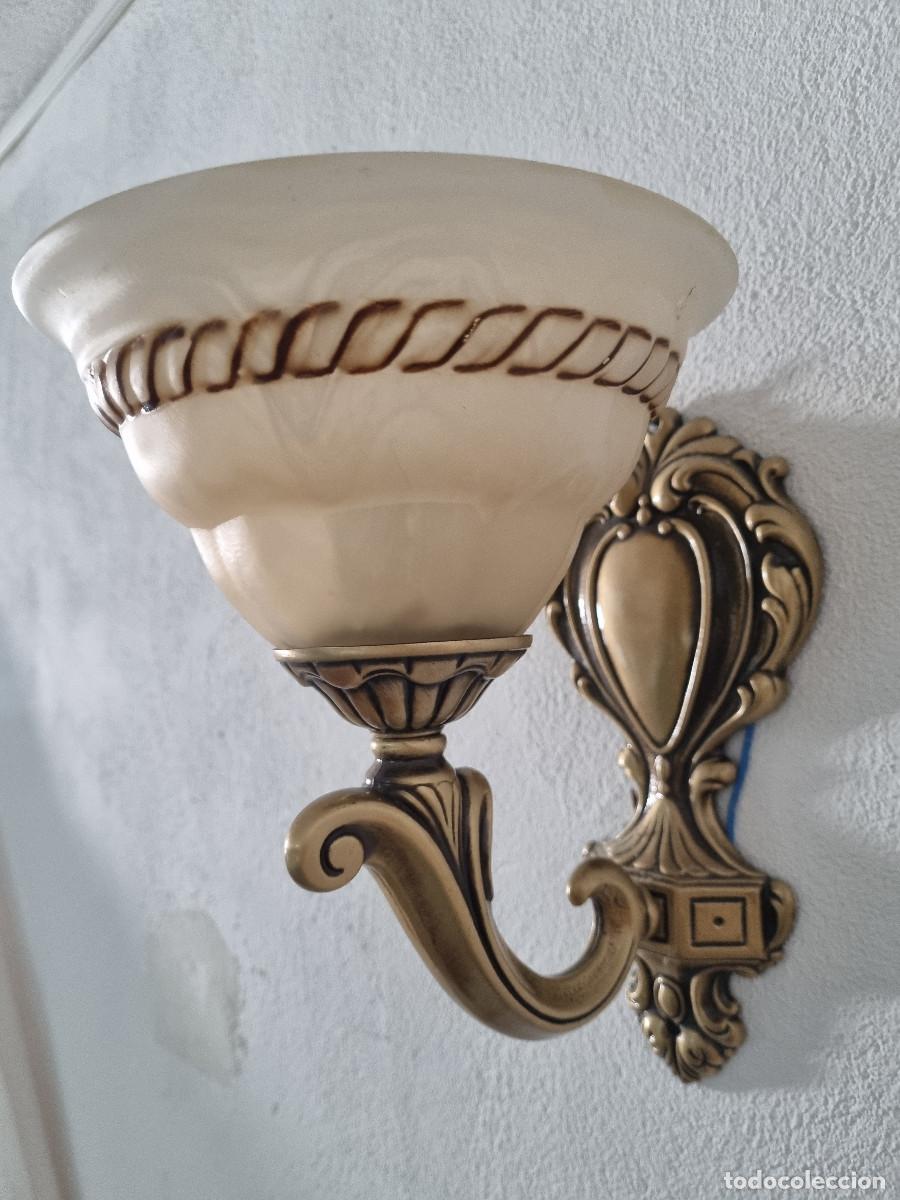 Antig&uuml;edades: APLIQUE DE PARED CON PANTALLA/SOMBRERO - Foto 3