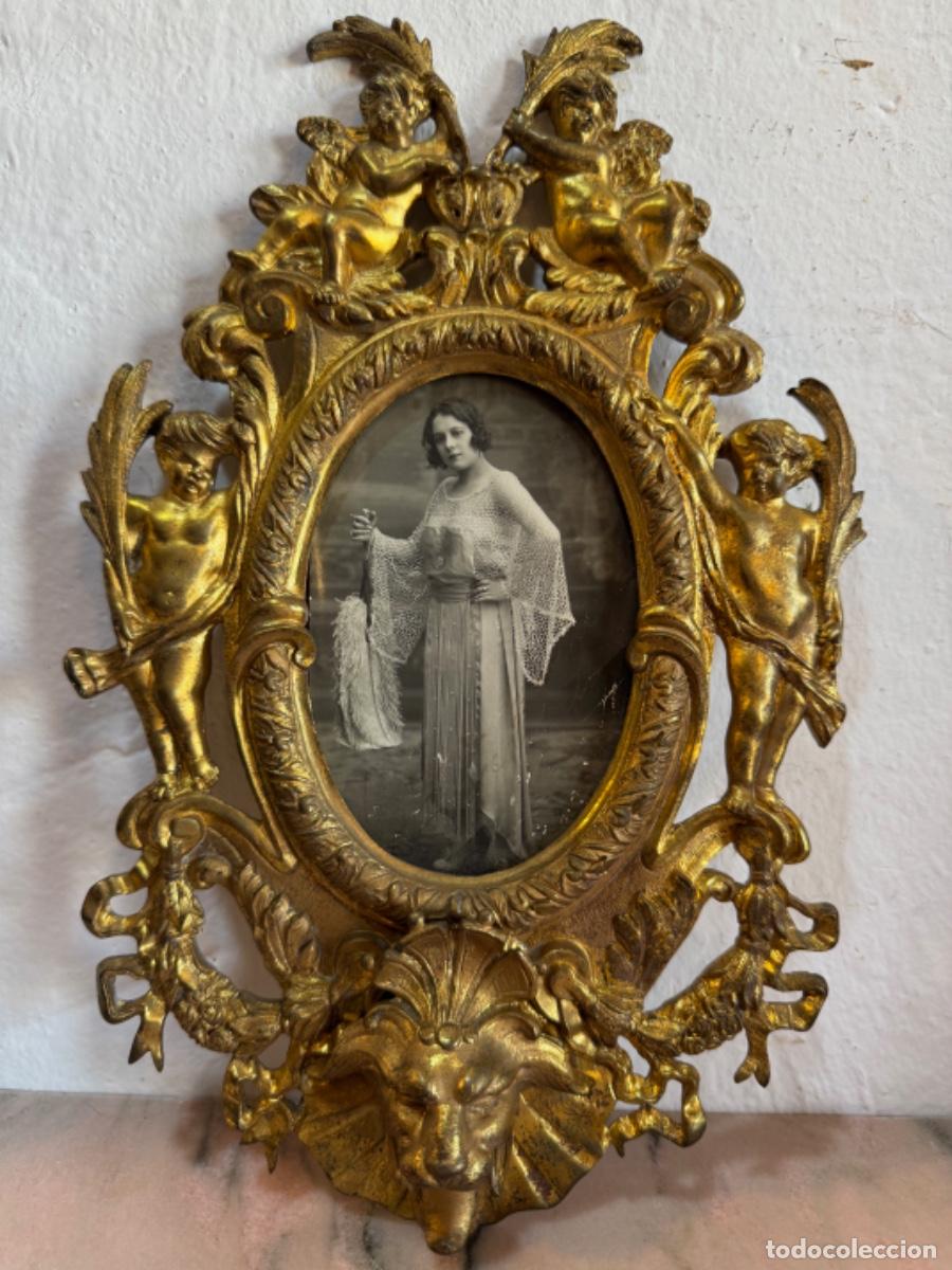 Antig&uuml;edades: ANTIGUA CORNUCOPIA PEQUE&Ntilde;A EN BRONCE A EL MERCURIO - Foto 2