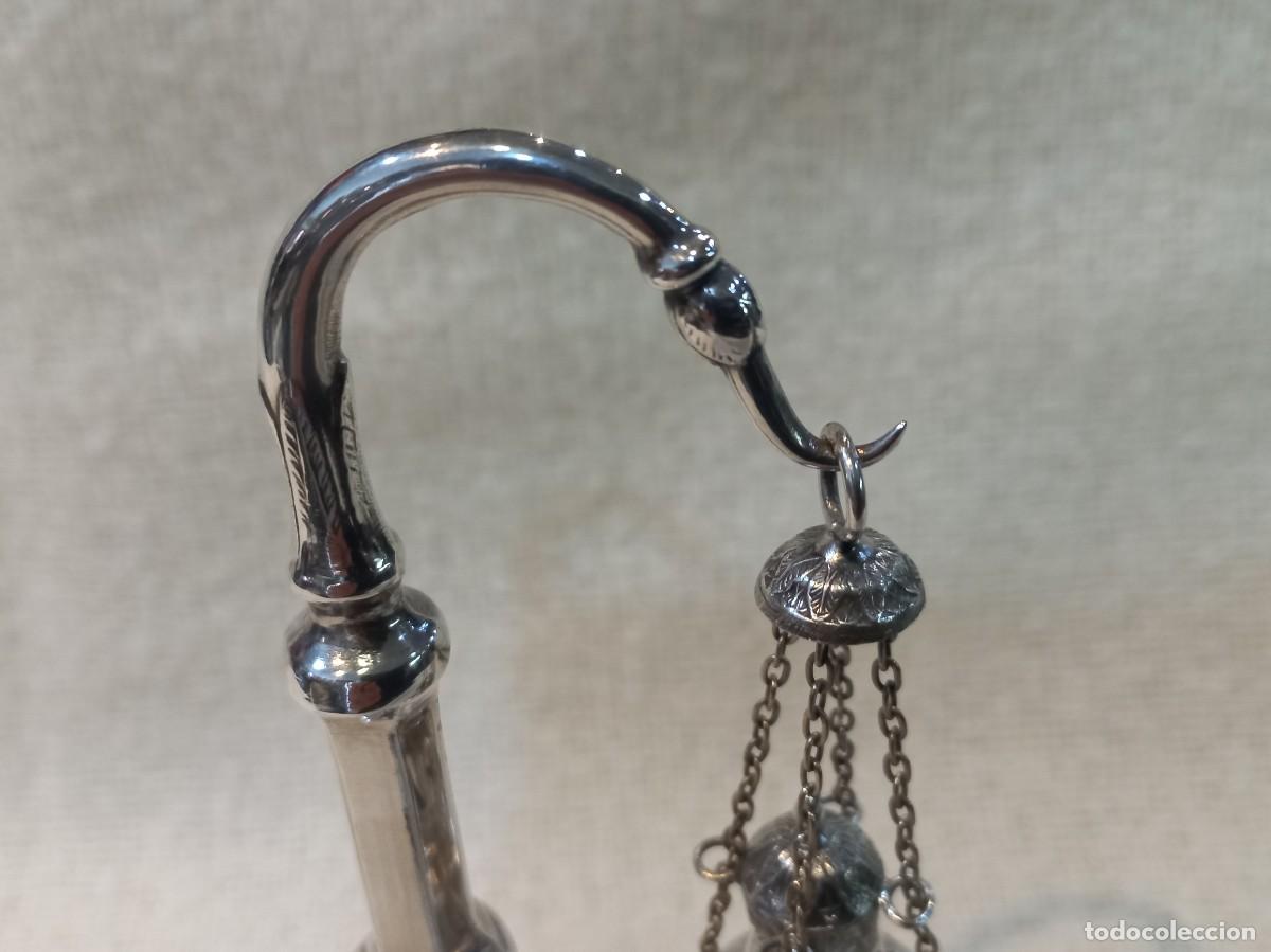 Antig&uuml;edades: BOTAFUMEIRO (alpaca plateada) 19cm - Foto 4