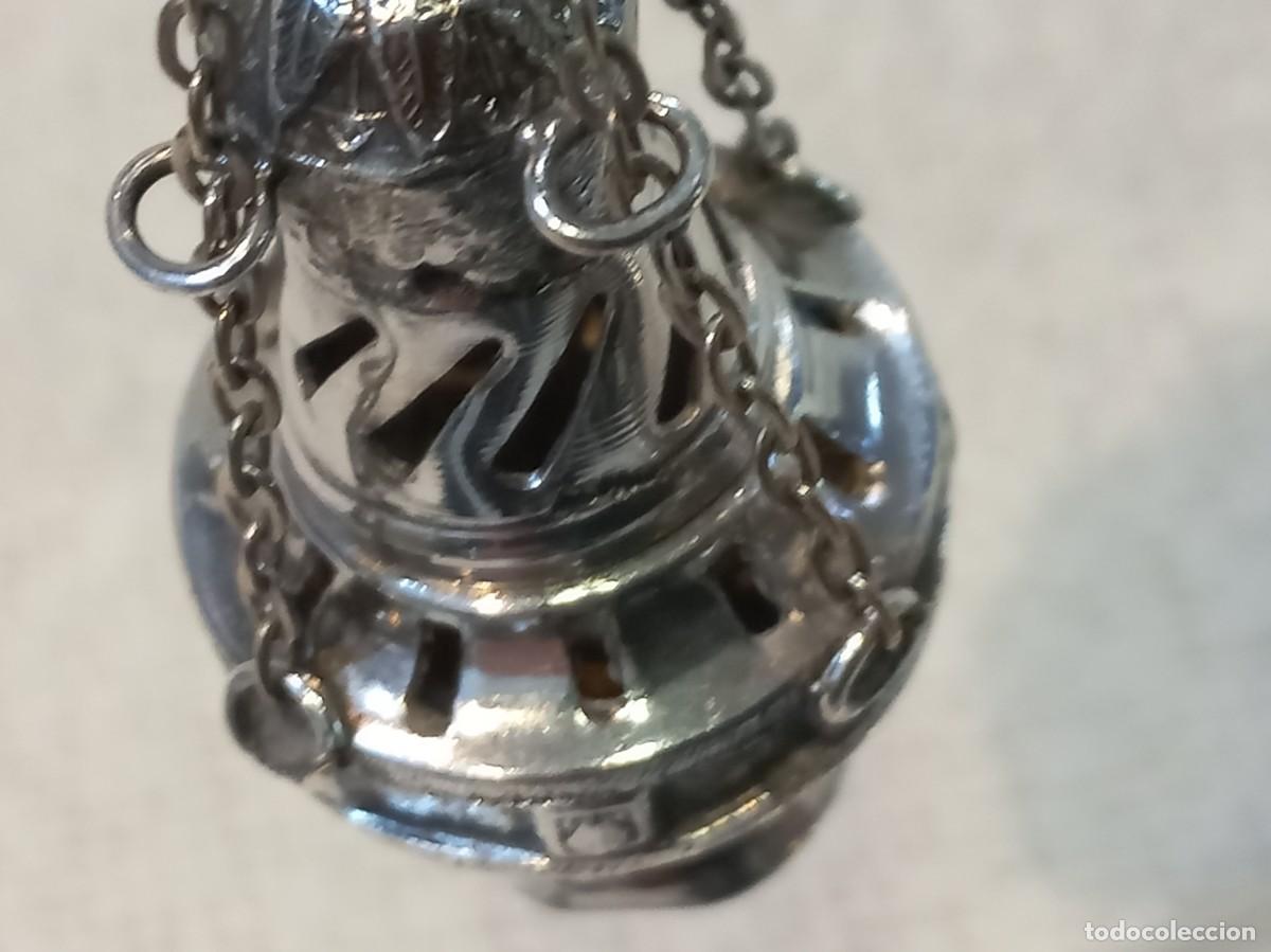 Antig&uuml;edades: BOTAFUMEIRO (alpaca plateada) 19cm - Foto 12