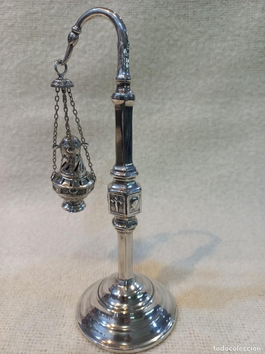 Antig&uuml;edades: BOTAFUMEIRO (alpaca plateada) 19cm - Foto 15
