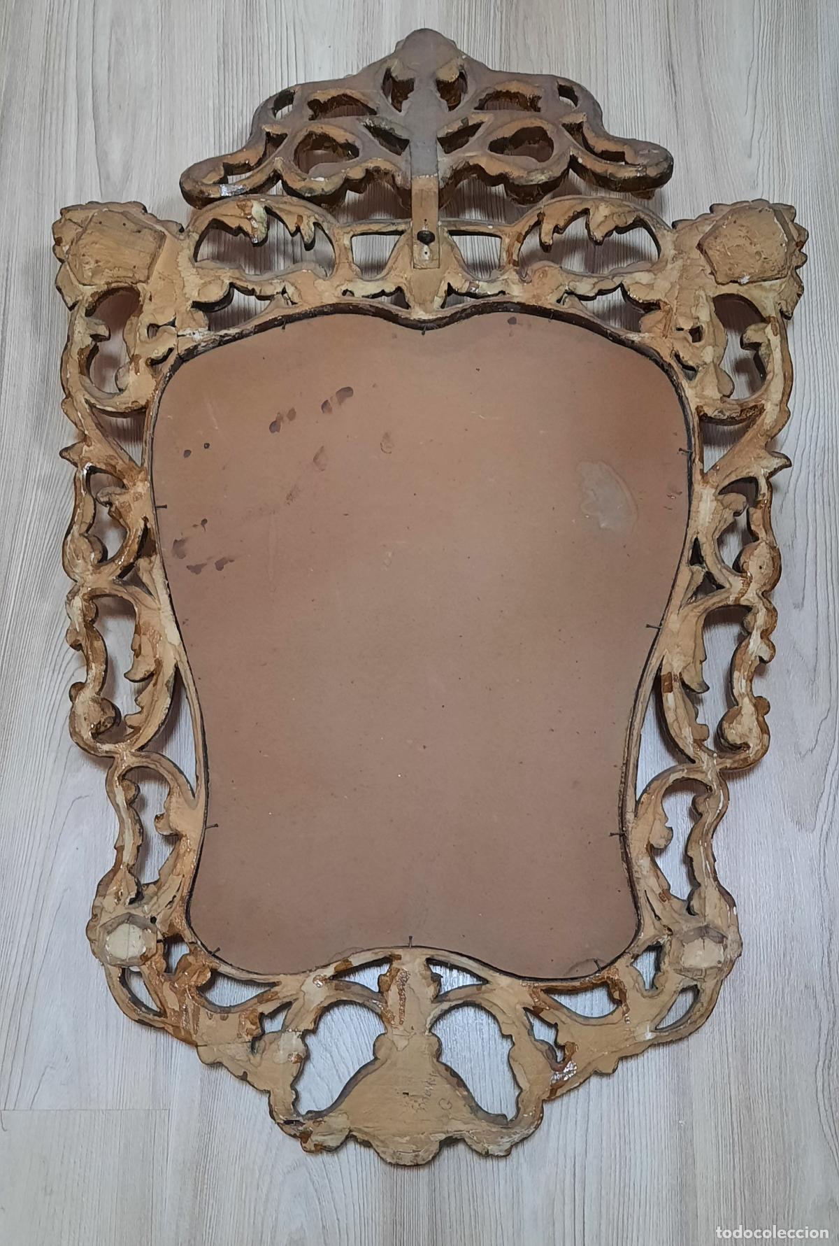 Antig&uuml;edades: ESPEJO CORNUCOPIA DORADA ESTILO ROCOCO - Foto 8