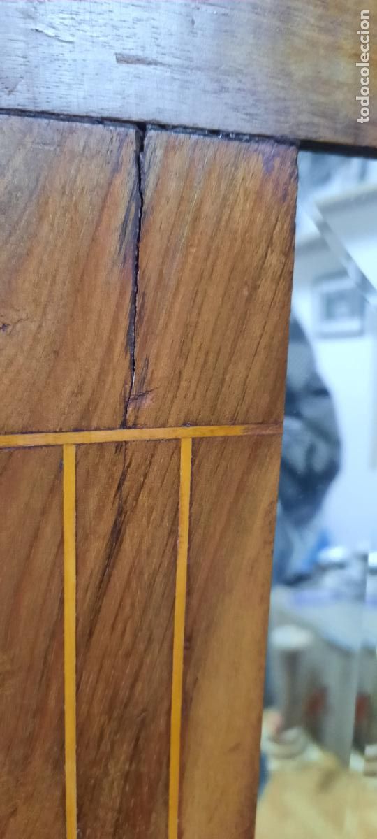 Antig&uuml;edades: ESPEJO BISELADO A&Ntilde;OS 40&acute; CON MARQUETERIA - Foto 5