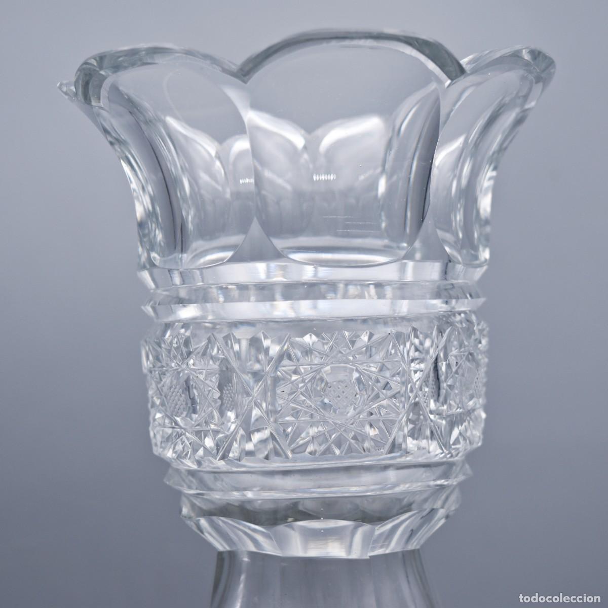 Antig&uuml;edades: Jarr&oacute;n de cristal tallado y base de plata - Foto 5