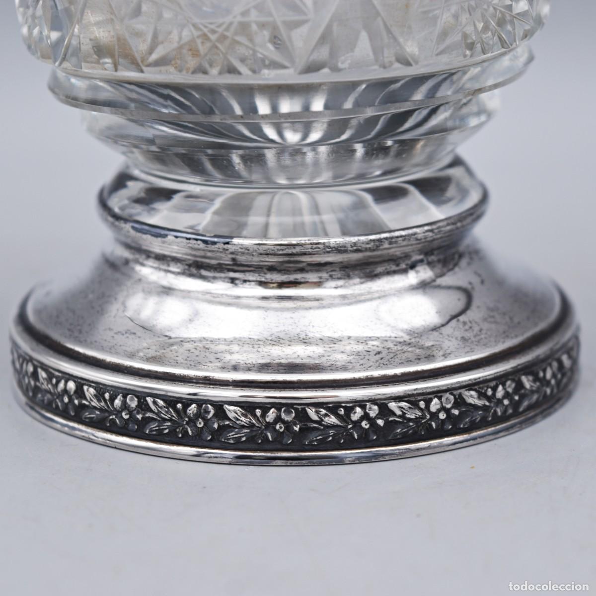 Antig&uuml;edades: Jarr&oacute;n de cristal tallado y base de plata - Foto 6