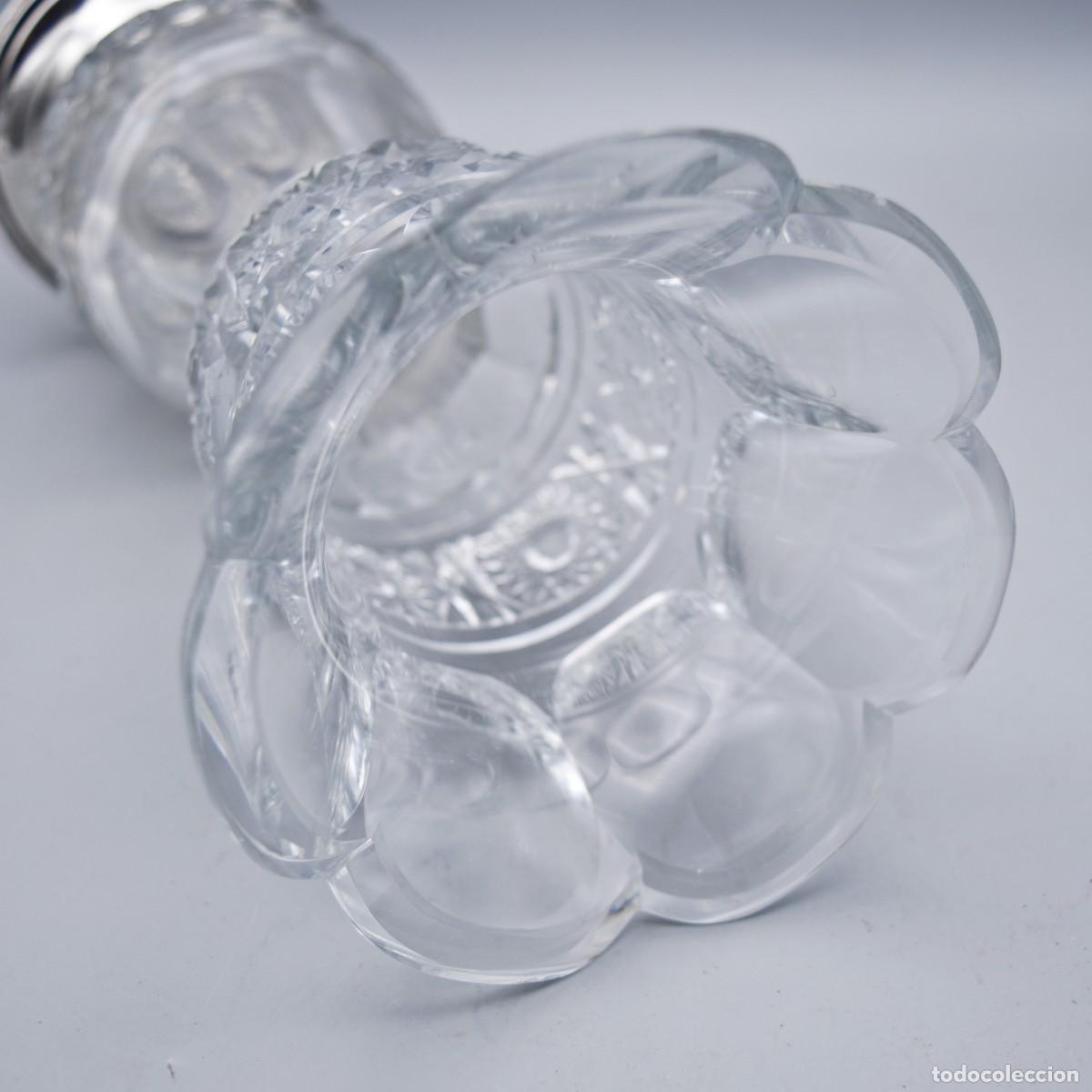 Antig&uuml;edades: Jarr&oacute;n de cristal tallado y base de plata - Foto 7