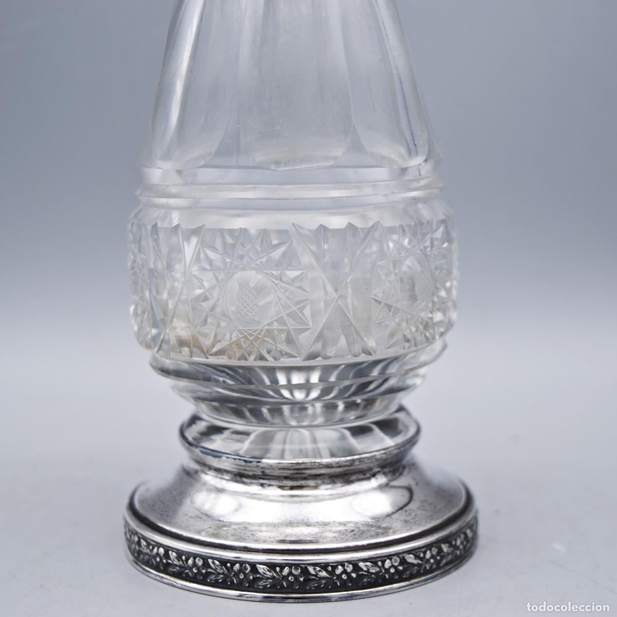 Antig&uuml;edades: Jarr&oacute;n de cristal tallado y base de plata - Foto 9