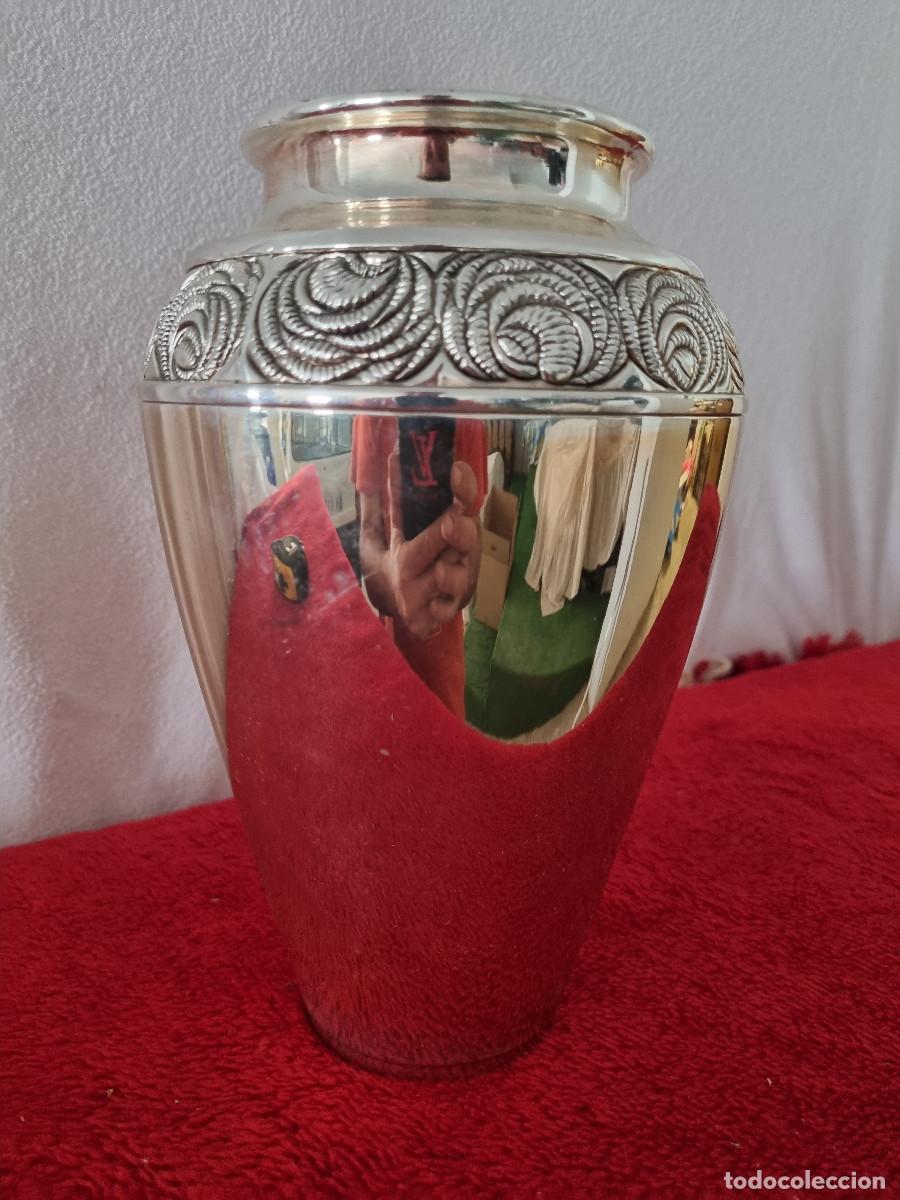 Antig&uuml;edades: JARRON CER&Aacute;MICO COLOR PLATA - Foto 2