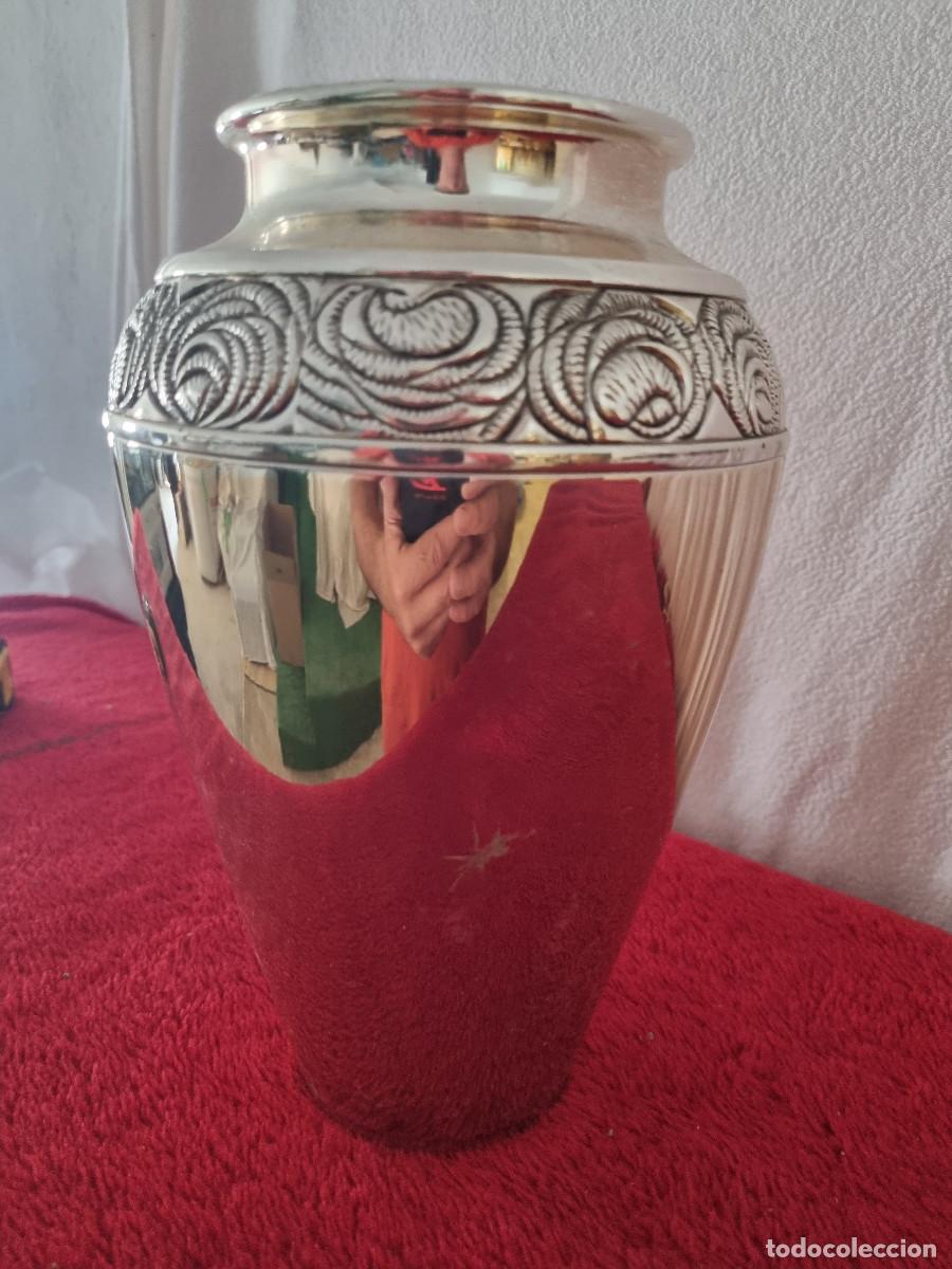 Antig&uuml;edades: JARRON CER&Aacute;MICO COLOR PLATA - Foto 3