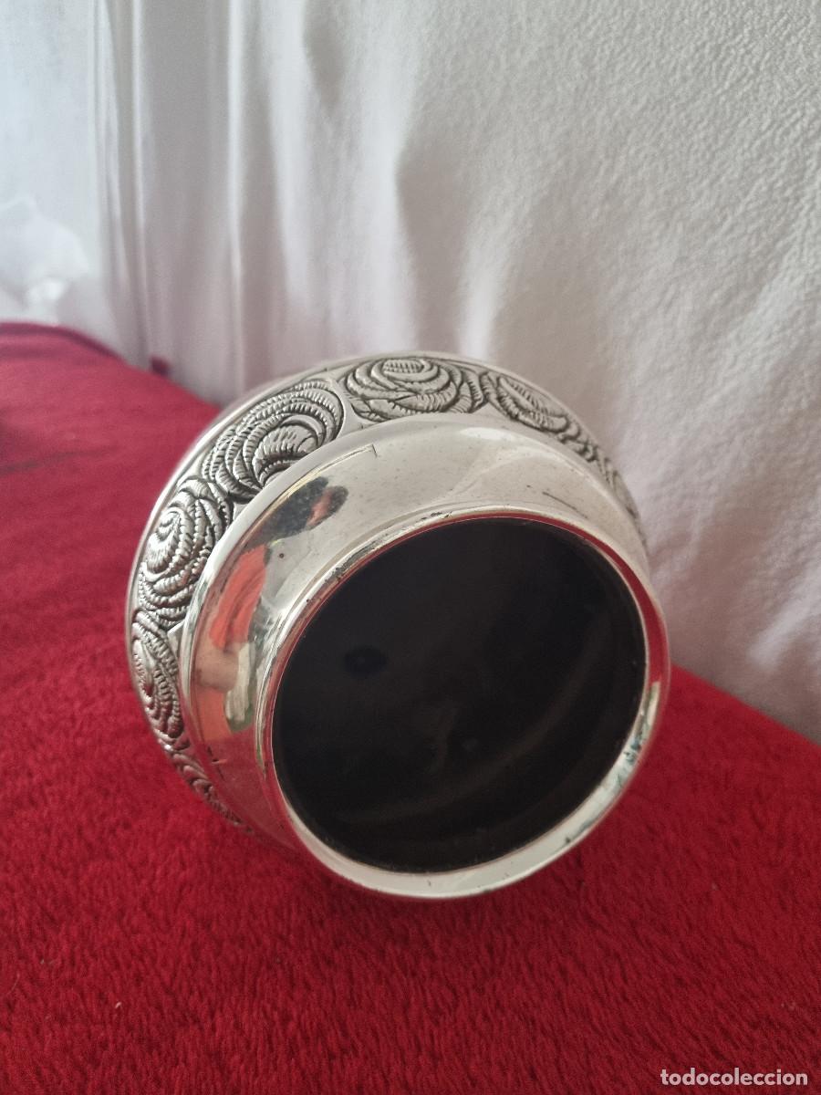 Antig&uuml;edades: JARRON CER&Aacute;MICO COLOR PLATA - Foto 4