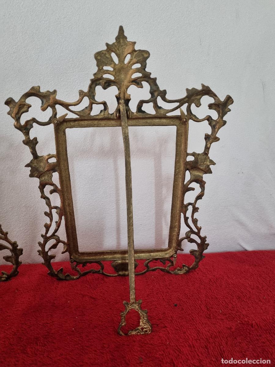Antig&uuml;edades: 2 MARCOS DE METAL 38 CM X 28 CM - Foto 5