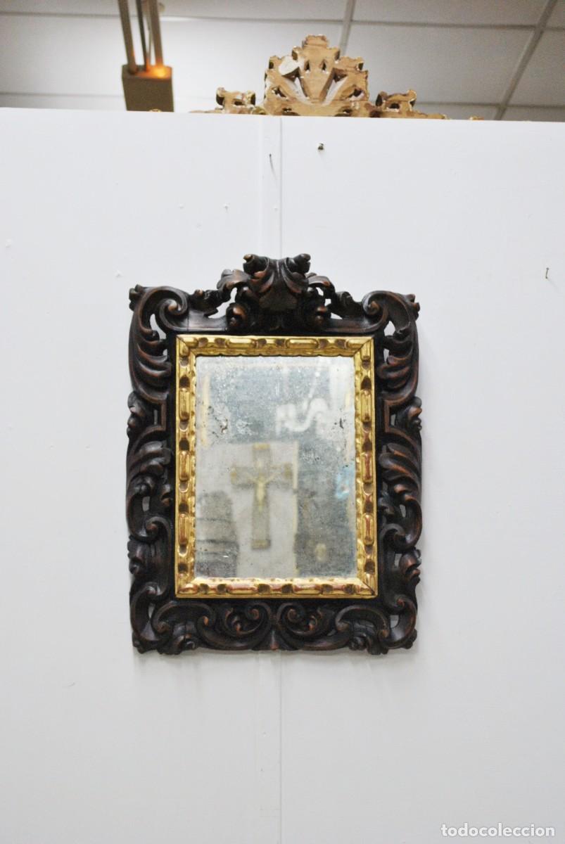 Antig&uuml;edades: ESPEJO DE MADERA Y ORO - Foto 1