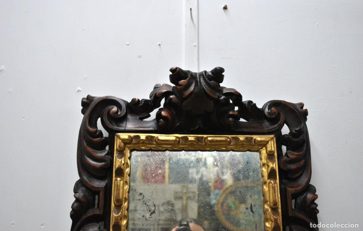 Antig&uuml;edades: ESPEJO DE MADERA Y ORO - Foto 3