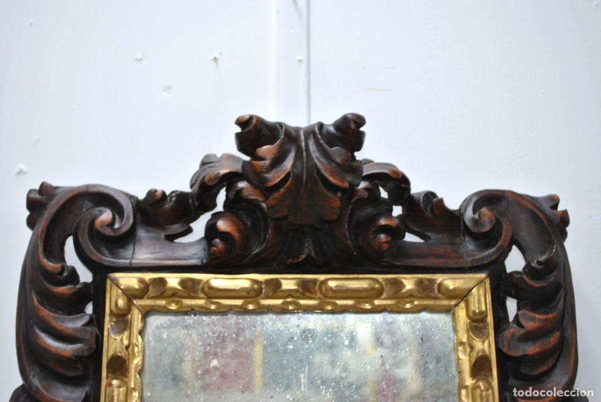 Antig&uuml;edades: ESPEJO DE MADERA Y ORO - Foto 4