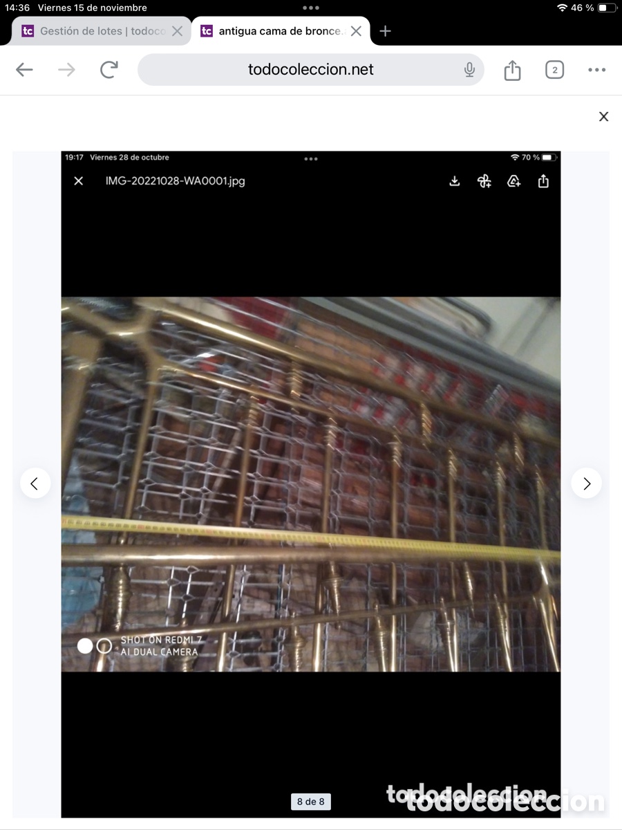 Antig&uuml;edades: Antigua cama de bronce - Foto 7