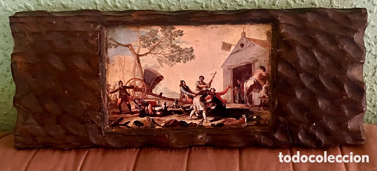 Antig&uuml;edades: CUADRO R&Uacute;STICO HECHO A MANO A&Ntilde;OS 50 - Foto 3
