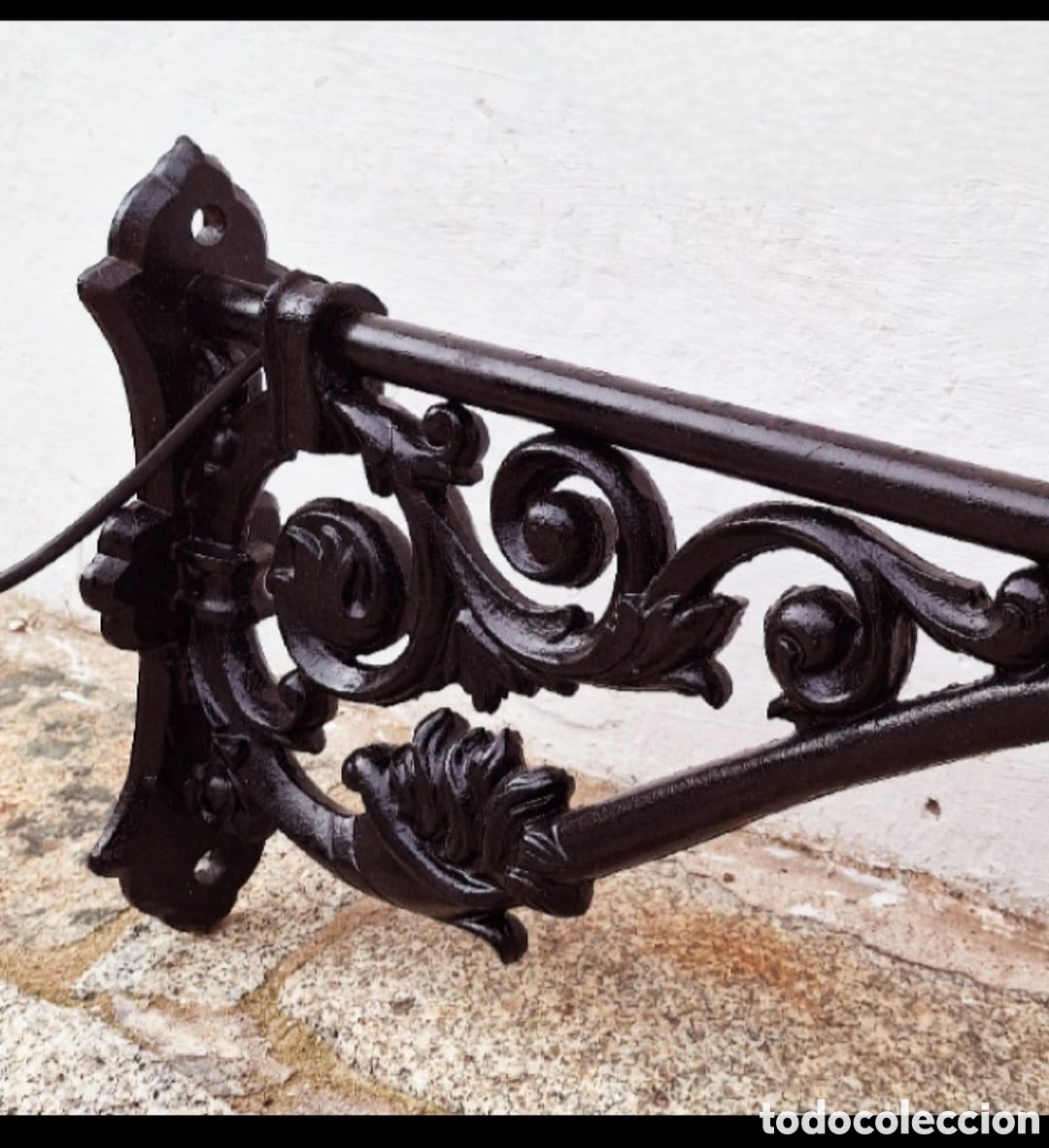 Antig&uuml;edades: Gran Farol antig&uuml;o de pared de hierro - Foto 2