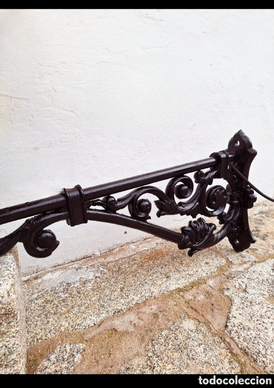 Antig&uuml;edades: Gran Farol antig&uuml;o de pared de hierro - Foto 4