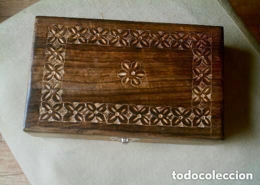 Antig&uuml;edades: CAJA DE MADERA NOBLE TALLADA - ANTIGUA - Foto 2