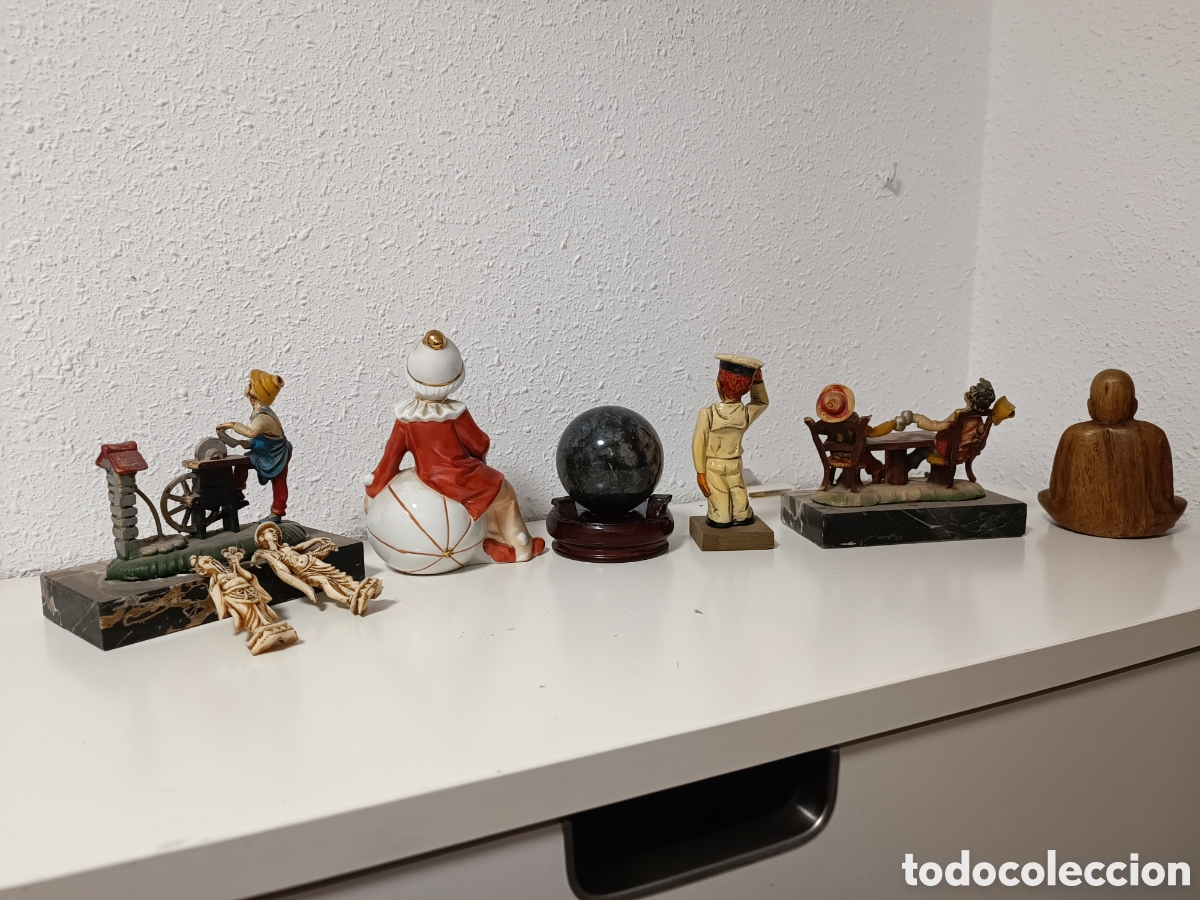Antig&uuml;edades: CONJUNTO DE FIGURAS DIFERENTES MATERIALES - Foto 5
