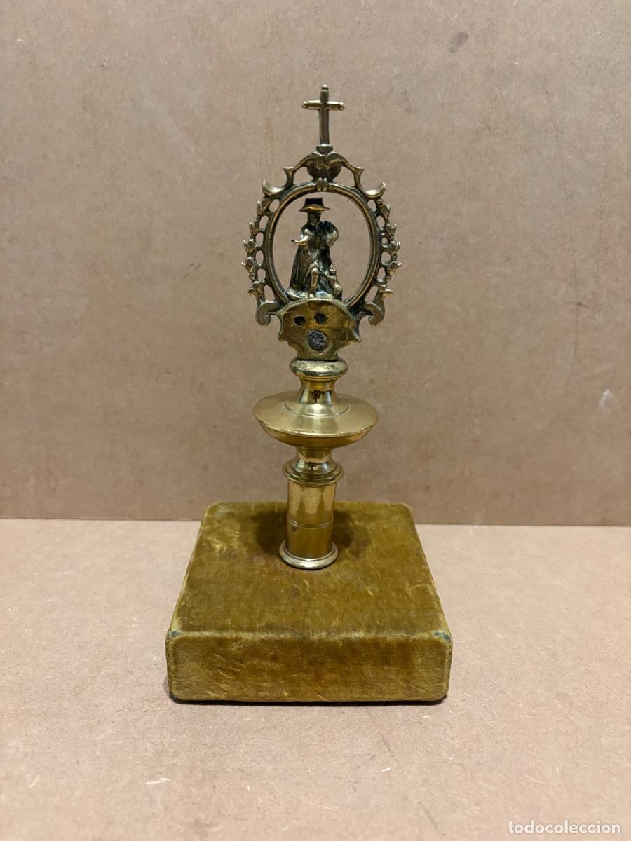 Antig&uuml;edades: Remate de bronce de San Roque S XVIII - Foto 2
