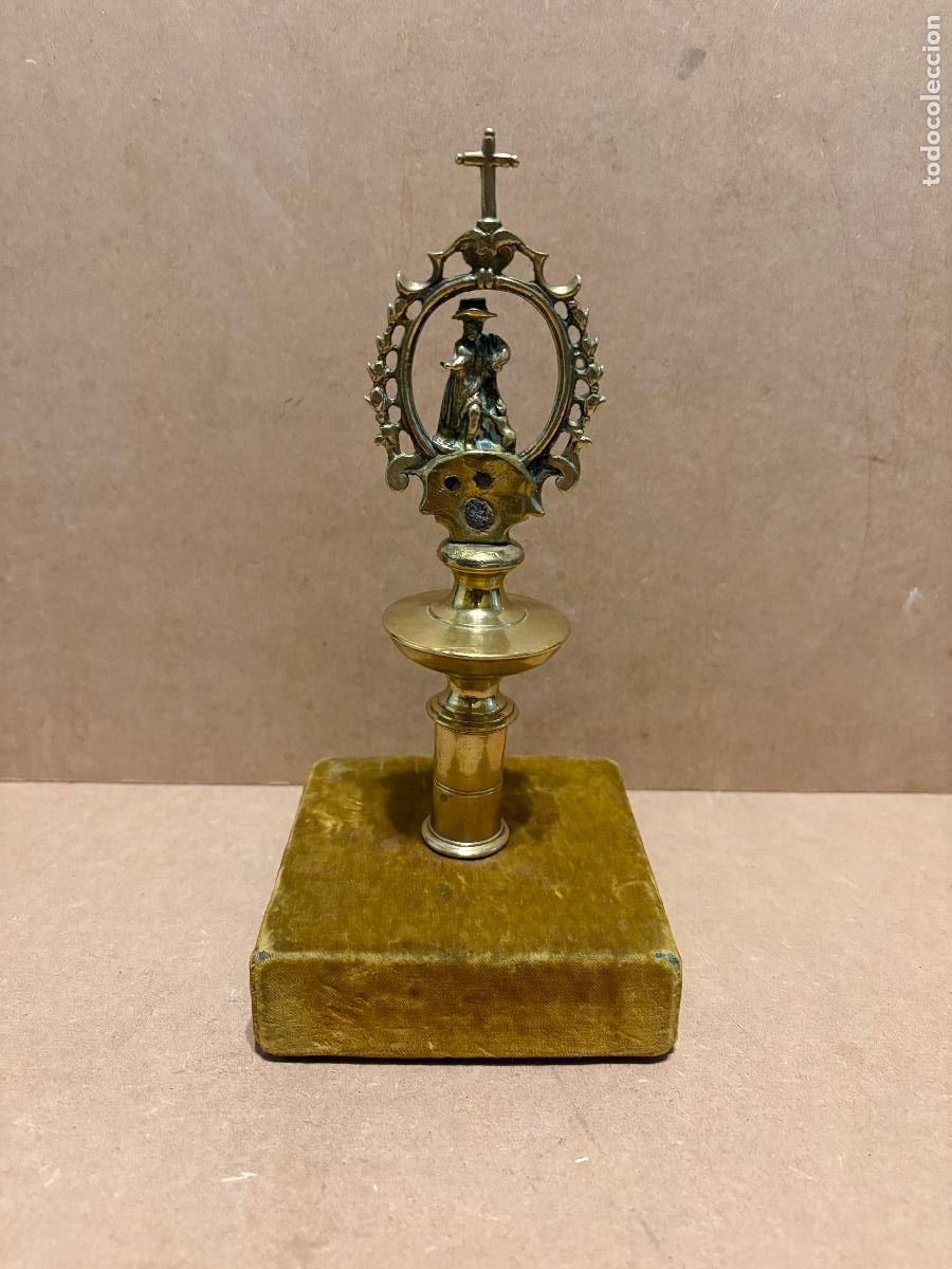 Antig&uuml;edades: Remate de bronce de San Roque S XVIII - Foto 1