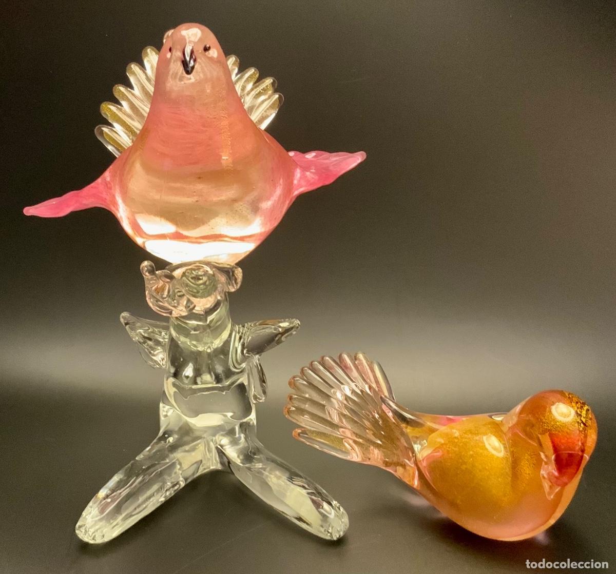 Antig&uuml;edades: MURANO FORMIA CONJUNTO PALOMAS - Foto 3