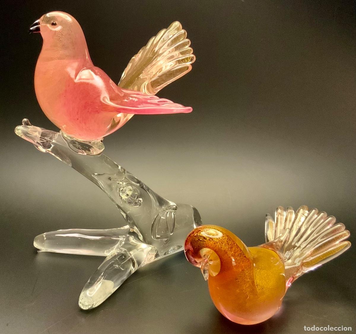Antig&uuml;edades: MURANO FORMIA CONJUNTO PALOMAS - Foto 4