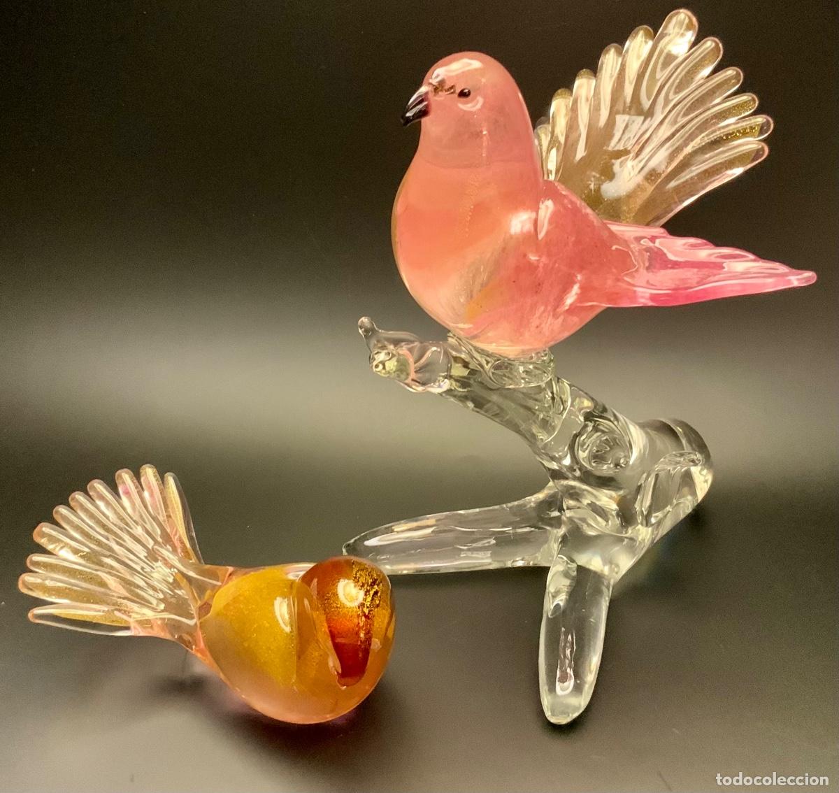 Antig&uuml;edades: MURANO FORMIA CONJUNTO PALOMAS - Foto 6
