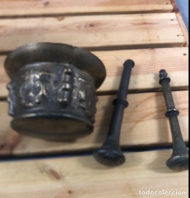 Antig&uuml;edades: Almirez antiguo con dos mazos - Foto 7