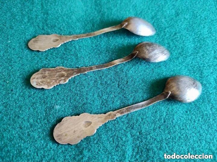 Antig&uuml;edades: CUCHARILLAS CON FLOR EN EL MANGO - ANTIGUAS - Foto 4