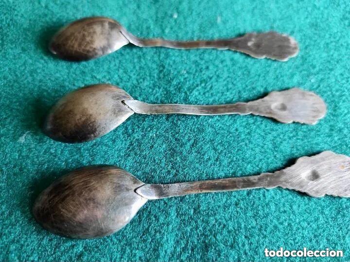 Antig&uuml;edades: CUCHARILLAS CON FLOR EN EL MANGO - ANTIGUAS - Foto 5