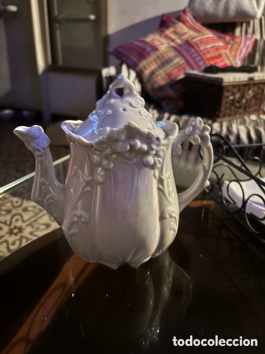Antig&uuml;edades: PRECIOSA CAFETERA TETERA MODERNISTA DE REFLEJOS - Foto 10